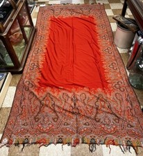 Antique Paisley Woven Wool 126  x61  MulticolorLarge Shawl Throw Antique Original