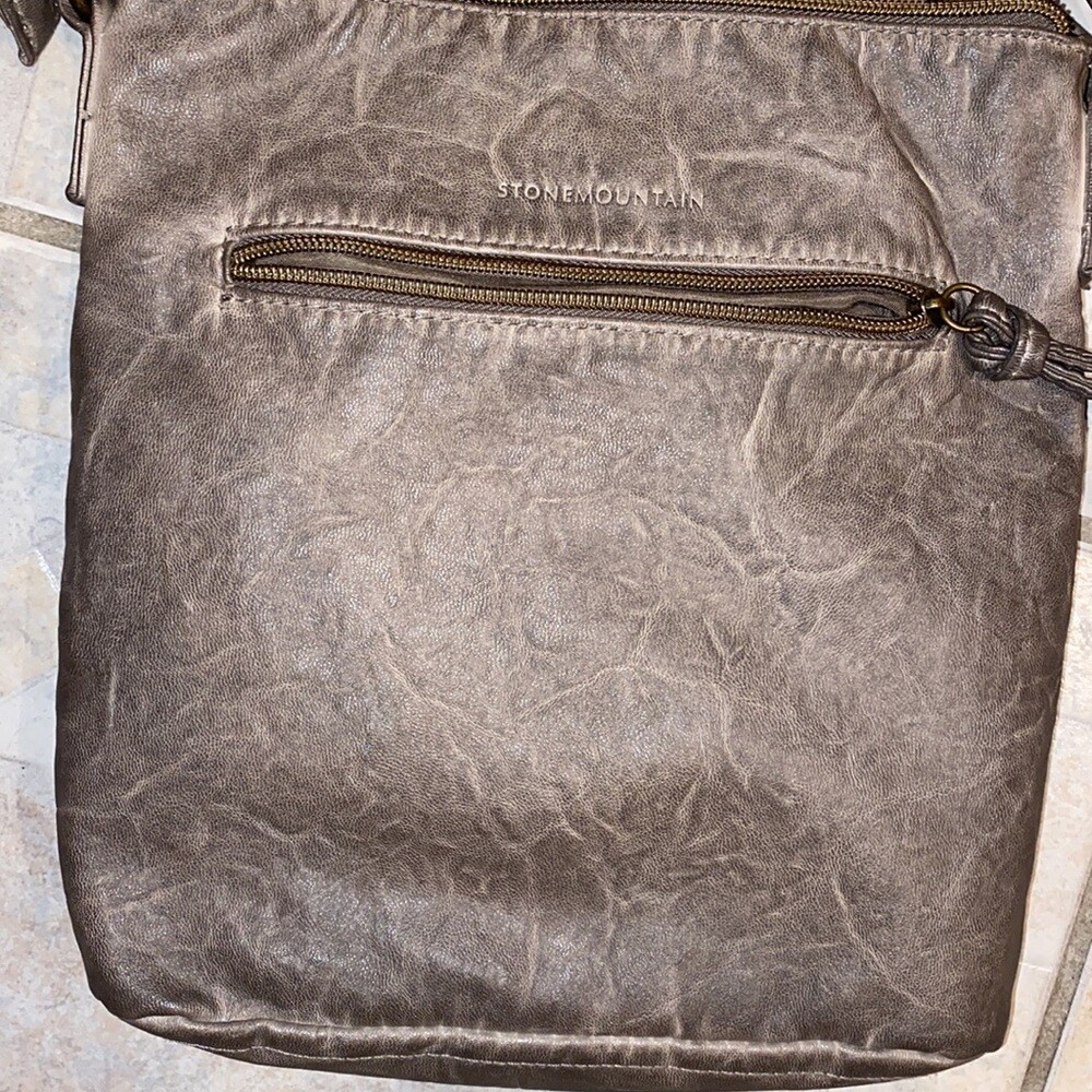 Womens Stone Mountain leather solid gray adjustab… - image 4