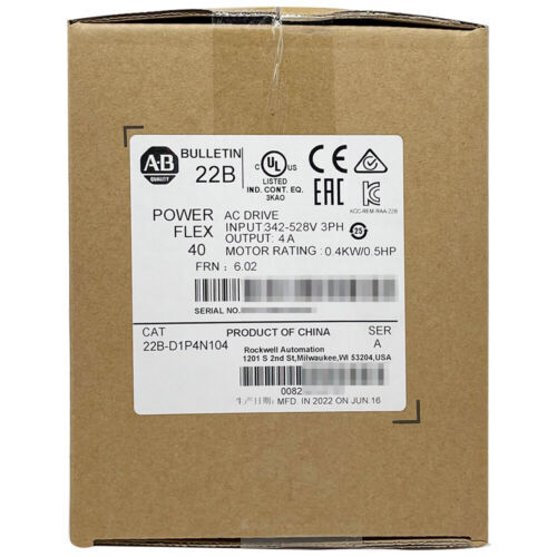 New Allen-Bradley 22B-D1P4N104 PowerFlex 40 AC Drive New 2022 22BD1P4N10 STOCK - Picture 1 of 4