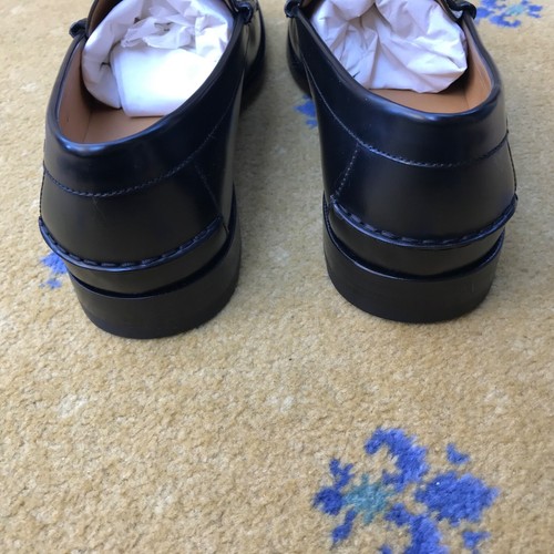 Gucci mocassini nappa scarpe Mongram tela pelle nera uomo UK 13 US 14 47 nuovi - Foto 7 di 15
