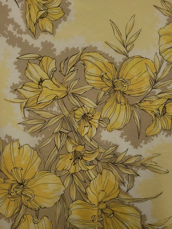 Geoffrey Beene Skirt Womens 6 A-Line Lined Side Zip Yellow Floral Knee Length - Image 3 of 4