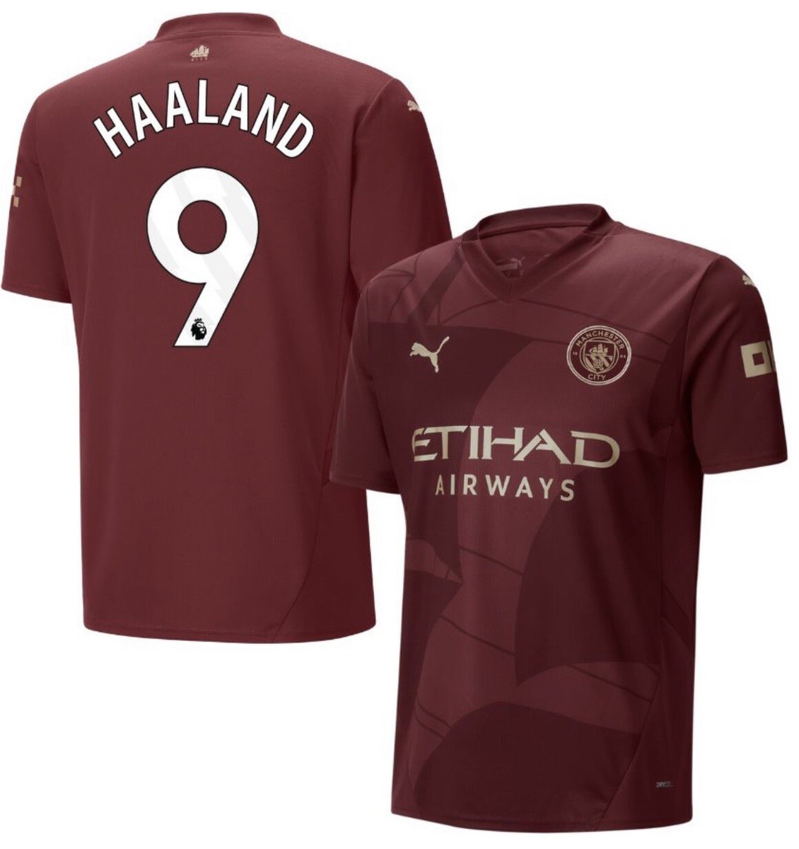 2024/25 Manchester City Third, Haaland 9, Player's Version, Size