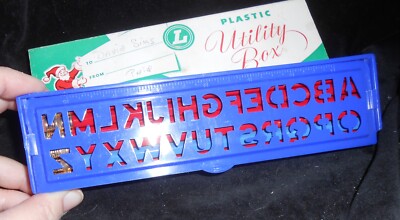 Vintage Pencil Case ~ Plastic Box ~ Writing on Front ~ Nice collectible ~