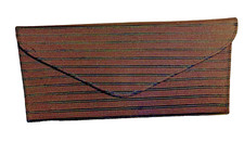 AS Beck Cameo Room Vintage Clutch Handbag Black Brown Trapezoid 12" x 5"