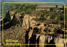 Billings Montana Rimrocks Sandstone Aerial View c1990 Postcard