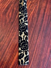 Embossed Velvet- Gold Queen Ribbon, Black