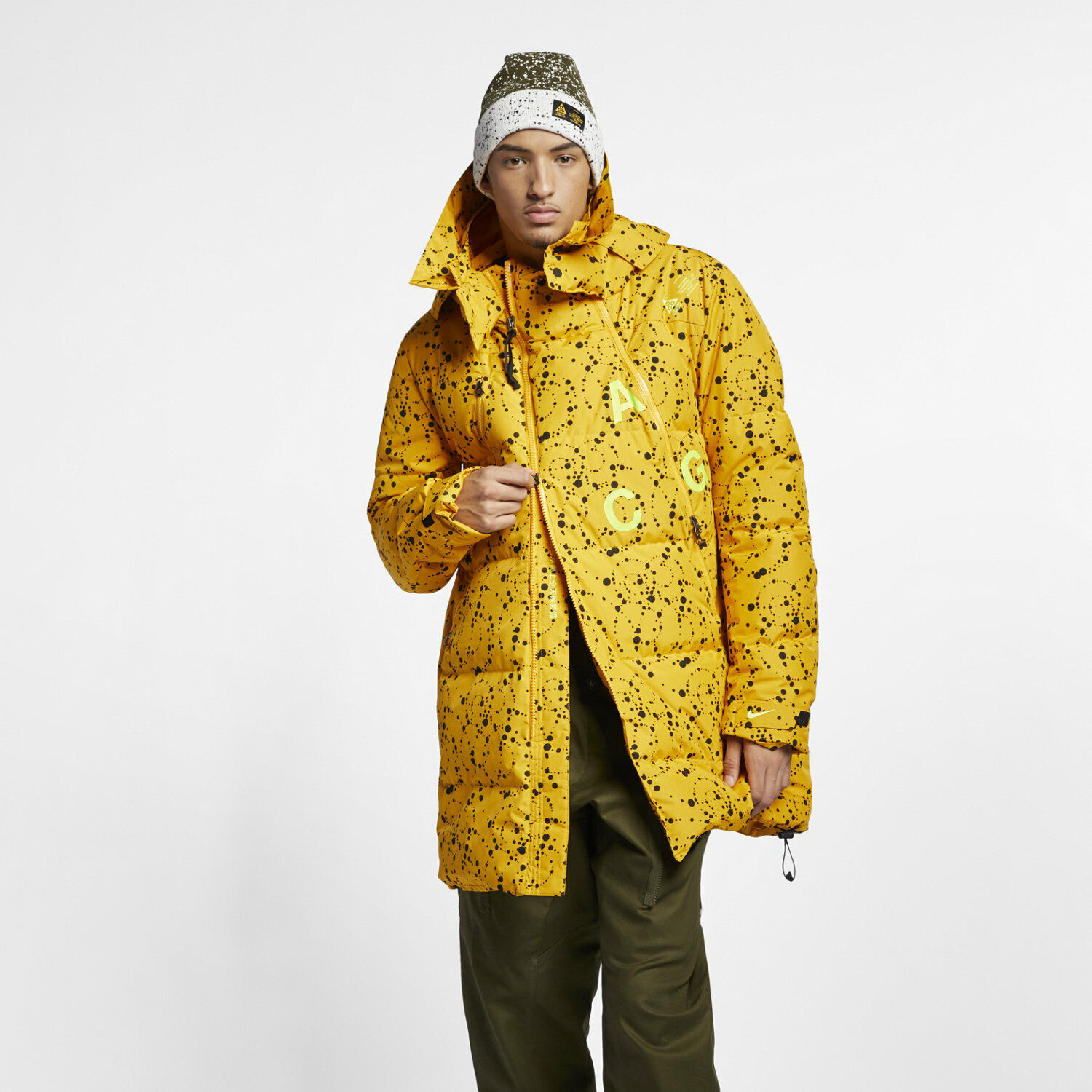 NIKE NIKELAB ACG DOWN-FILL PARKA MEN'S SZ L LARGE YELLOW AQ3517 752 NWT $700