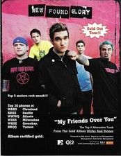 NEW FOUND GLORY Rare 2002 Friends PROMO TRADE AD Poster of Sticks  8.5x11 MINT