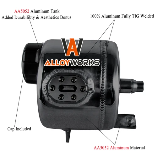 Cabezal de refrigerante de aluminio tanque de desbordamiento negro apto para Mini Cooper S R56 Mk2 2007-13 - Imagen 1 de 9