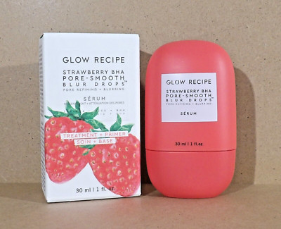 GLOW RECIPE Strawberry BHA Pore-Smooth Blur Drops 1 oz NEW