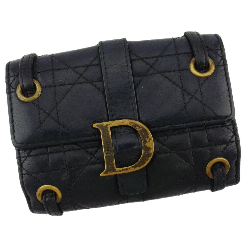 Portefeuille Dior w crochet femme marchand cuir authentique d'occasion T18766