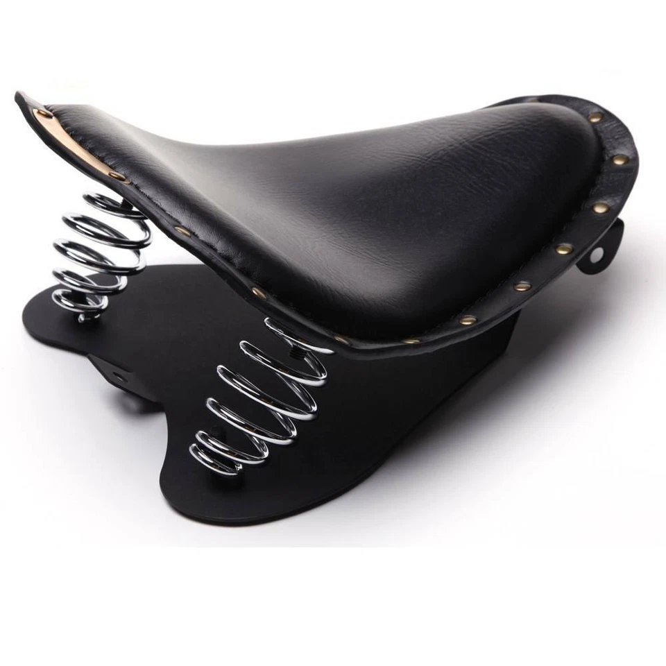 Motorcycle Bobber Soft Leather Solo Seat Spring For Honda Shadow VLX 600 VT600C - Image 3 of 4