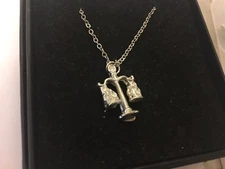 Libra Scales TG603  Pewter On 18" Silver Plated Curb Necklace