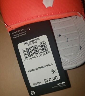 Under Armour Project Rock Fat Tire Slides Orange/White Men\'s 7 = Women\'s 8.5 New Under Armour Project Rock Fat Tire Slides Orange/White Men main image 4