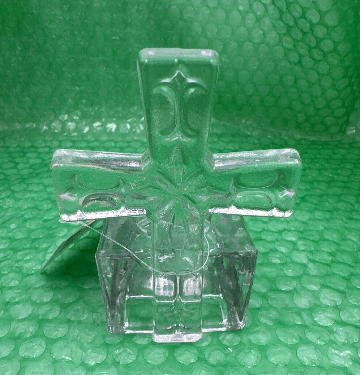 Lumin Essence Cross Votive Candle Holder NWT Clear Glass