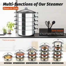 Stainless Steel Steamer Steam Cooker 5 Layer 30 Cm Stainless Steel Steamer New