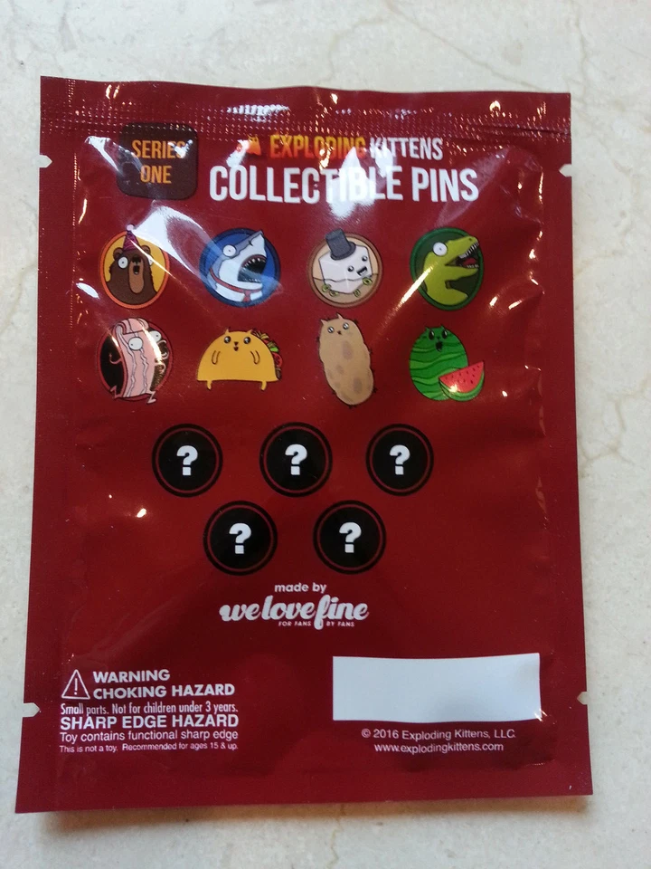 Exploding Kittens pin pack Series 1 Pax West 2016 sealed unopened official OOP - Image 2 of 2