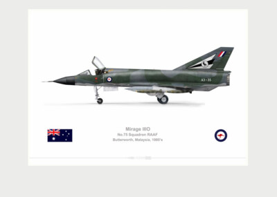 Warhead Illustrated TD Mirage IIIO 75 Sqn RAAF A3-35 Aircraft Print