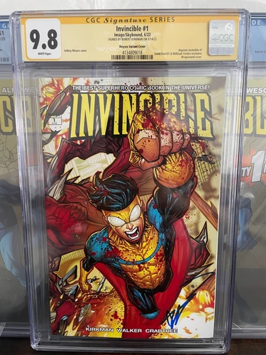 INVINCIBLE #1 Jonboy Meyers Wraparound CGC 9.8 Signature Series Robert Kirkman