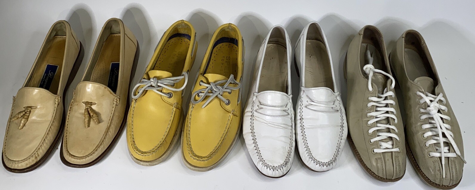 Lotto di 4 paia scarpe vintage da uomo in pelle taglia 7 5 M