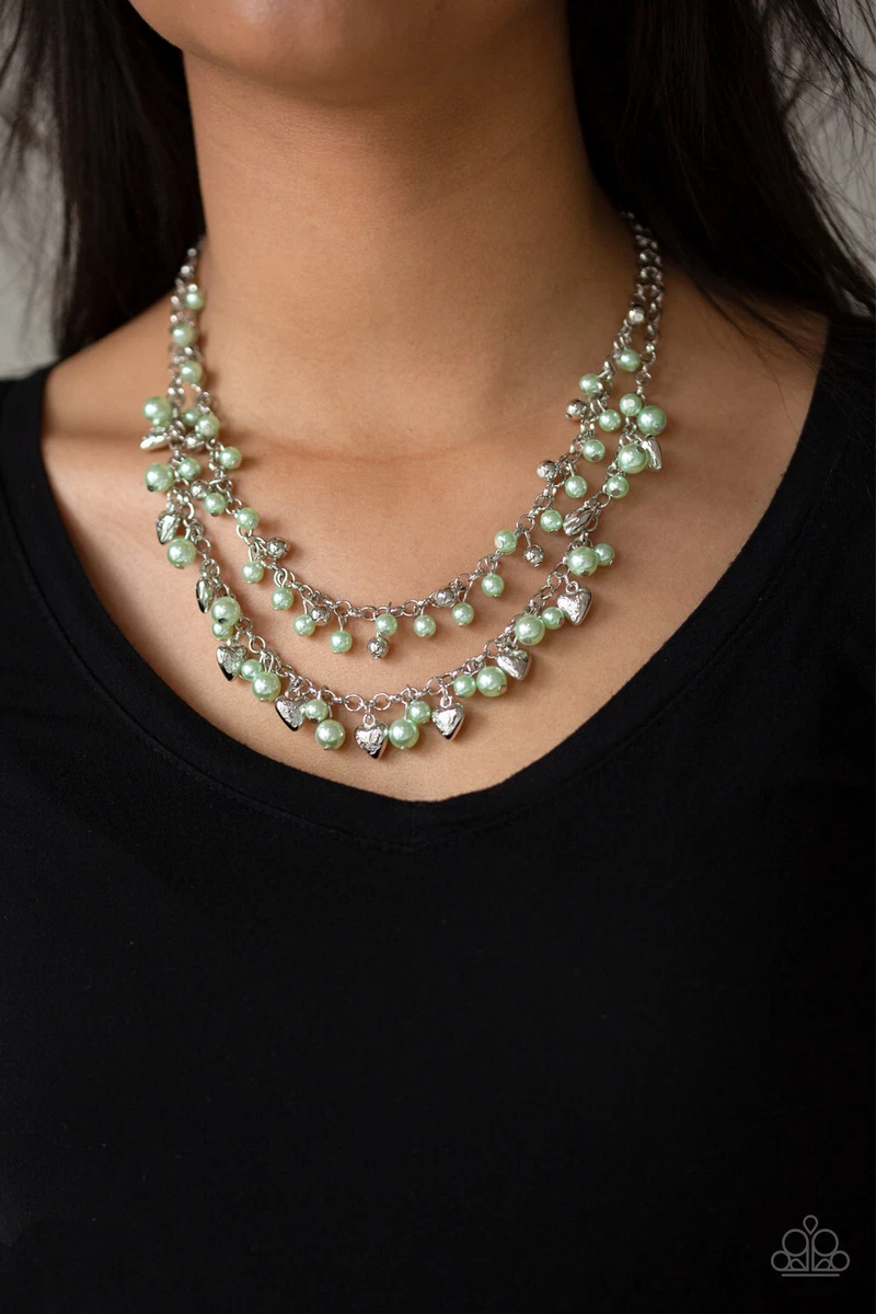 Kindhearted Heart Green Necklace Paparazzi New eBay
