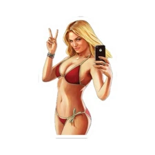 GTA Grand Theft Auto Bikini Pinup Cover Model Girl Sticker Beach Vixen Decal
