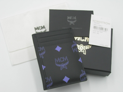 MCM Color Splash Dahlia Purple Visetos Logo Card Case NEW w/ Box