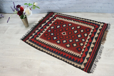 96x60 cm handgewebte orient Teppich Afghan Nomaden kelim Afghanistan kilim No-14