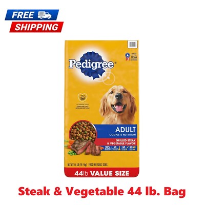 PEDIGREE Complete Nutrition Grilled Steak & Vegetable Dry Dog Food for Adult Dog