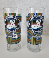 Pair of beer glasses Brooklyn Brewery Stonewall IPA Pint Beer Glass x 2 - NEW