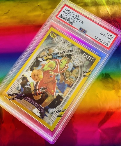 Topps Finest Allen Iverson 1996 novato herederos de oro raro #280 con revestimiento PSA 8 #10 - Imagen 3 de 6