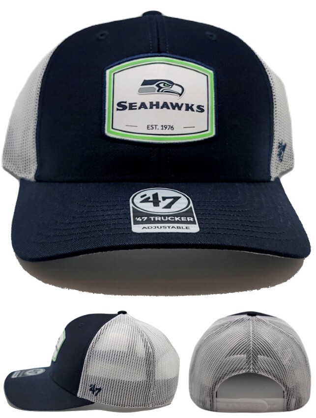 Seattle Seahawks New 47 Mesh Trucker Blue White Era