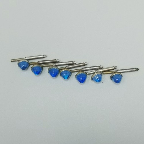 Vintage Blue Glass Round Cabochon Tuxedo Shirt Stud - Picture 3 of 6