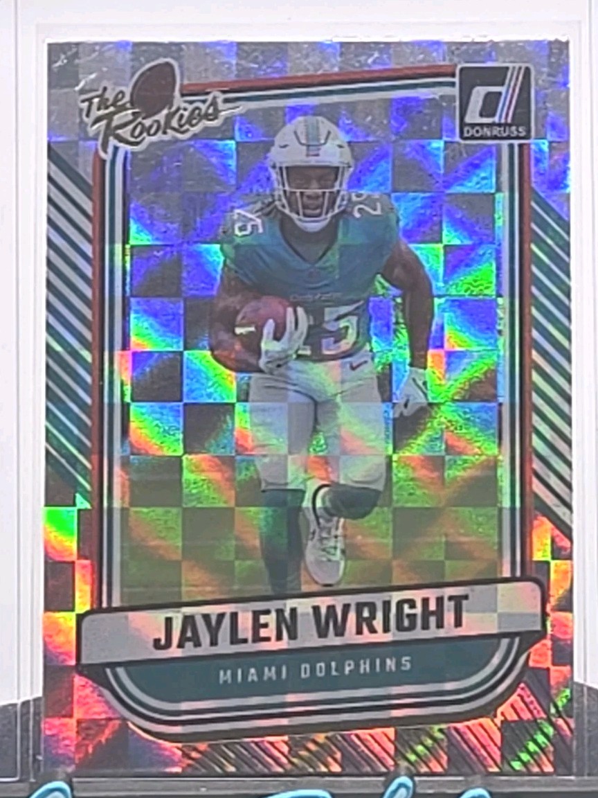 2024 Panini Donruss The Rookies Checkerboard Jaylen Wright #TR-30 Miami Dolphins