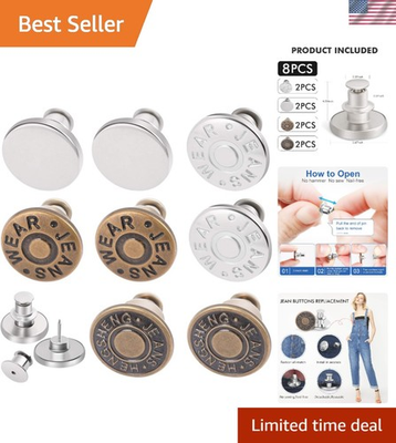 #ad #ad Instant Replacement Snap Tack Jean Buttons 8 Multicolor Sets for Fashion Fixes $10.99