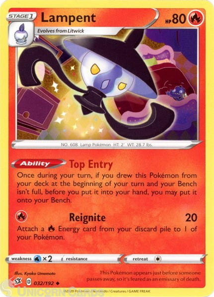 Lampent 032/192 Uncommon Mint Pokemon Card