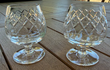 Pair Cartier Brierley Crystal Cognac Brandy Snifters