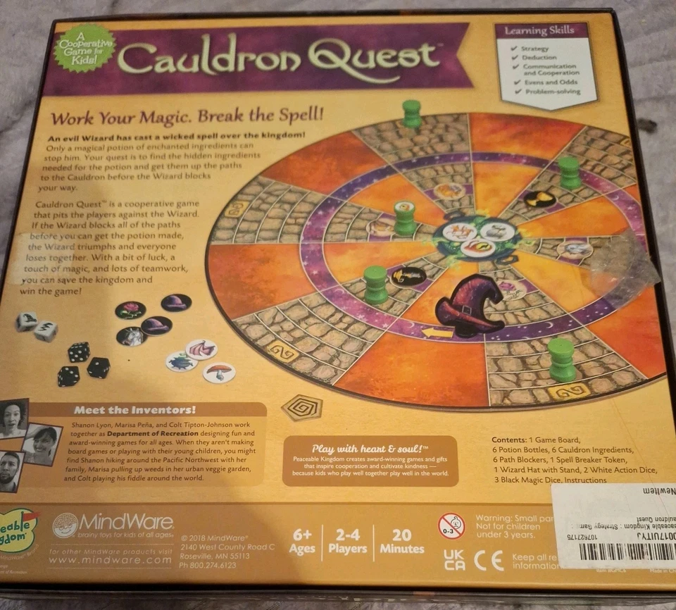 Cauldron Quest - Children's Co-operative Strategy Board Game - Peaceable Kingdom - Image 2 of 4