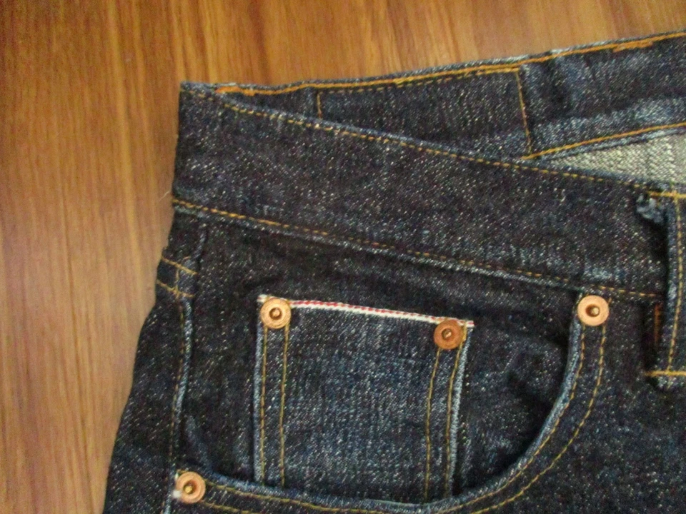 Pantalones de mezclilla Taylor Stitch ajustados para hombre 33 (se adapta a 32x28) azul bolsillos ribete oscuro Foto 4 de 4