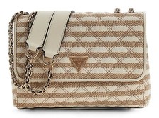 GUESS Giully II 2 Compartment Convertible Flap Umhängetasche Tasche Taupe Multi