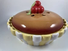 MERRY GO ROUND GORHAM THANKSGIVING CHERY PIE BAKING DISH PAN w/LID