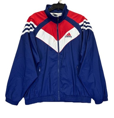 Adidas Vintage Y2K Windbreaker Track Jacket Men s  Large Red/White/Blue Full Zip