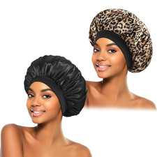 2Pcs Satin Bonnet for Sleeping, Silk Hair Bonnets, Soft Elastic Band Silk Sleep