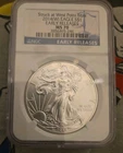 2014 (W) SILVER EAGLE PCGS MS70 STRUCK AT THE WEST POINT MINT BLUE LABEL