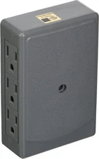 IIT 26860 Cord Protector 6 Outlet Wall Tap Splitter - Side Entry - BEIGE 