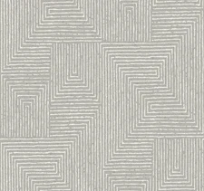 YK72143_Scott Living3 Geometric, Maze, Key Medium Gray Fine Decor Wallpaper