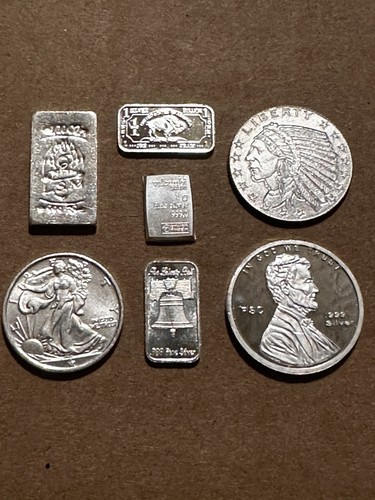 .999 Silver Fractional Bars And Rounds Lot (1/2 Troy Ounce Total) - Picture 2 of 2