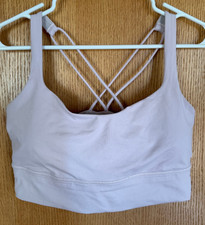 Lululemon Energy Sports Bra Sz 12 Pink Strappy Back Activewear Removable Pads