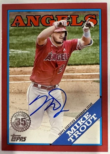 2023 Topps Series Update Mike Trout 1988 Topps Auto Card #88BAU-MT 18/25 Angels