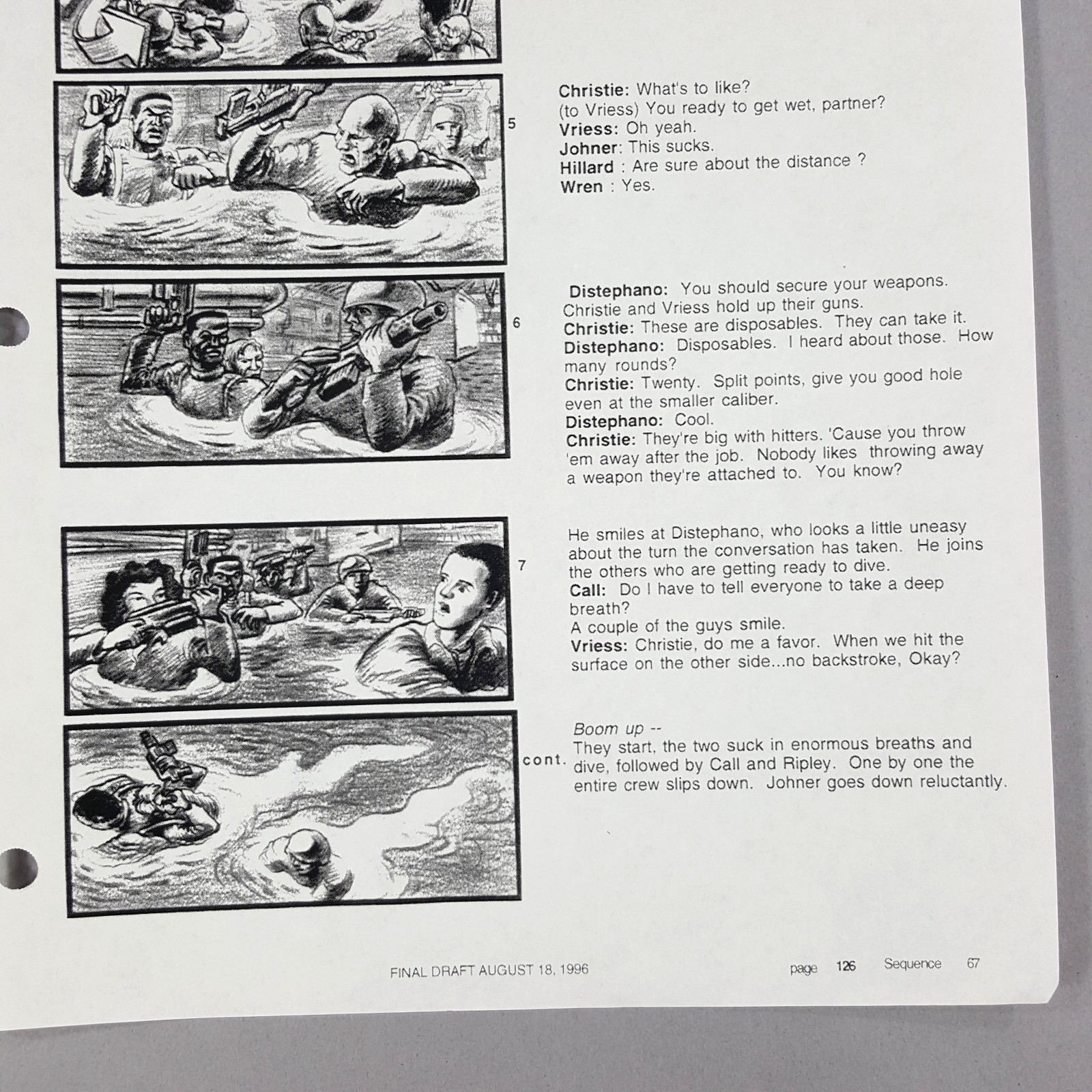 Image 5 of Alien: Resurrection - Production Used Storyboard, Ripley and Crew, Prop 126-67